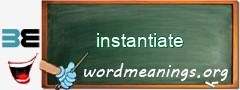 WordMeaning blackboard for instantiate